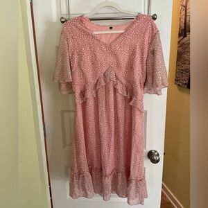 Elegant Pink Patterned Dress